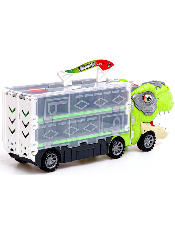 Автовоз-трек «Диногонки», 12 металлических машин, световые и звуковые эффекты