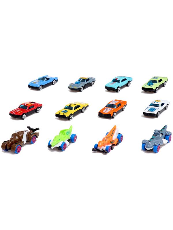 Автовоз-трек «Диногонки», 12 металлических машин, световые и звуковые эффекты