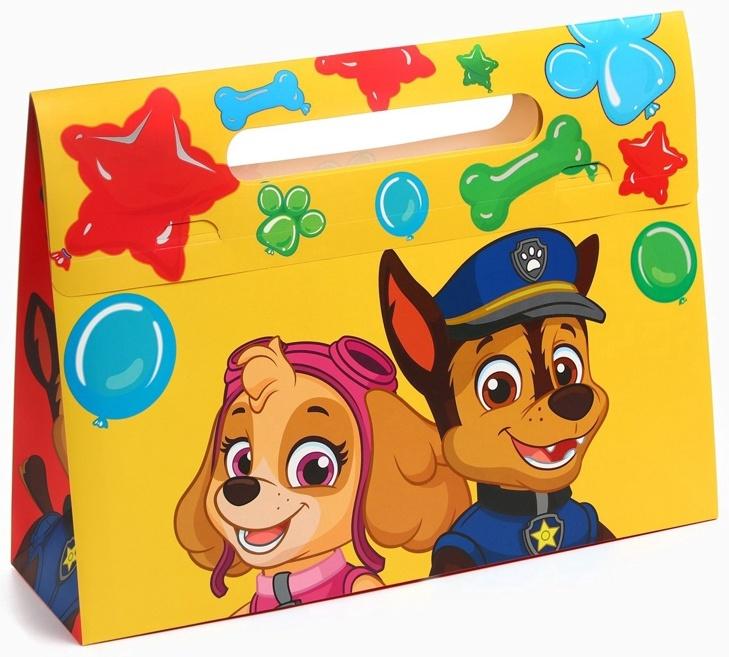 Пакет подарочный-коробка, подарочная упаковка, 40х30х12 см, Щенячий патруль