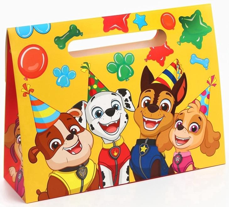 Пакет подарочный-коробка, подарочная упаковка, 40х30х12 см, Щенячий патруль