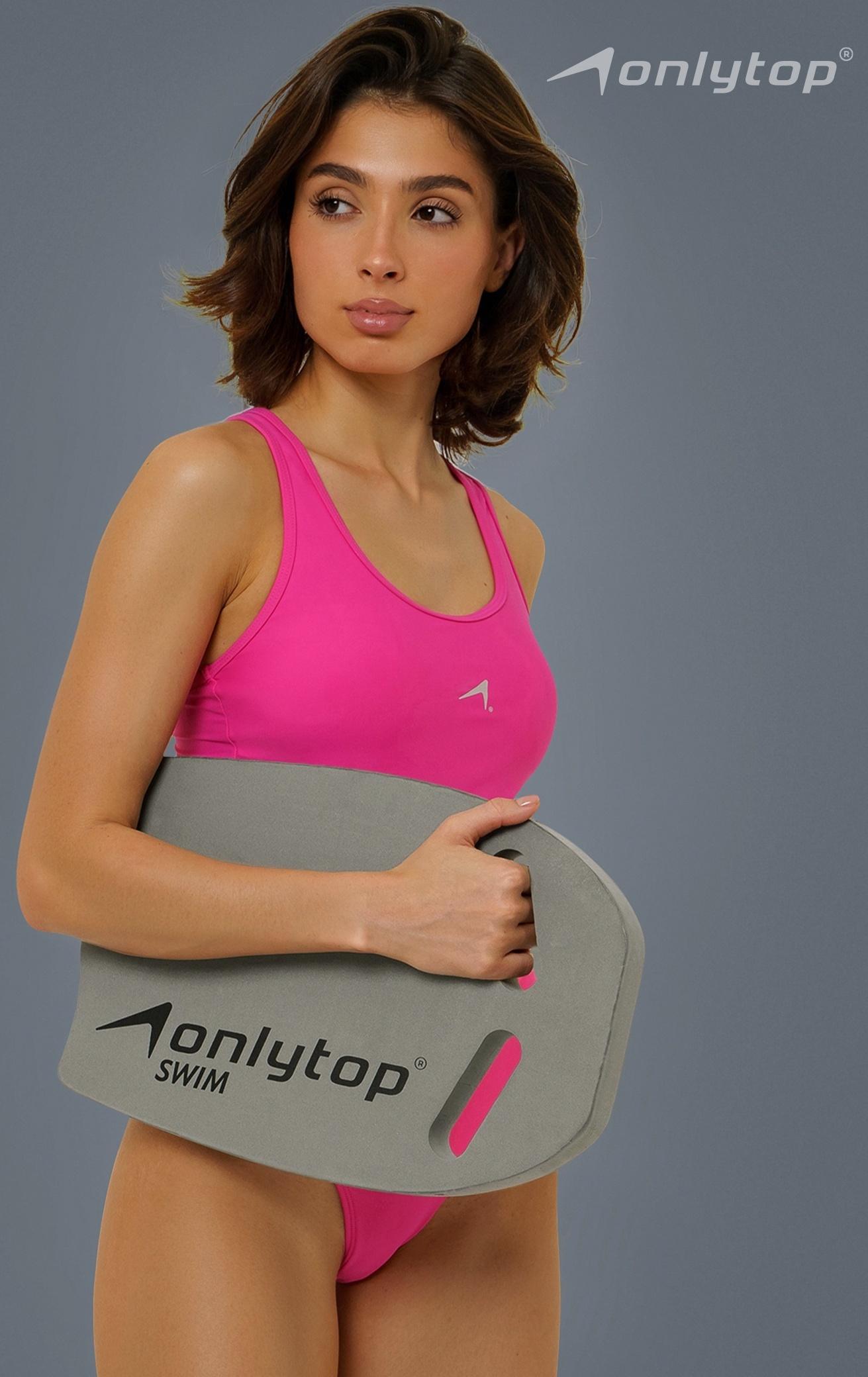 Доска для плавания ONLYTOP, 44х28х3,3 см, цвет серый