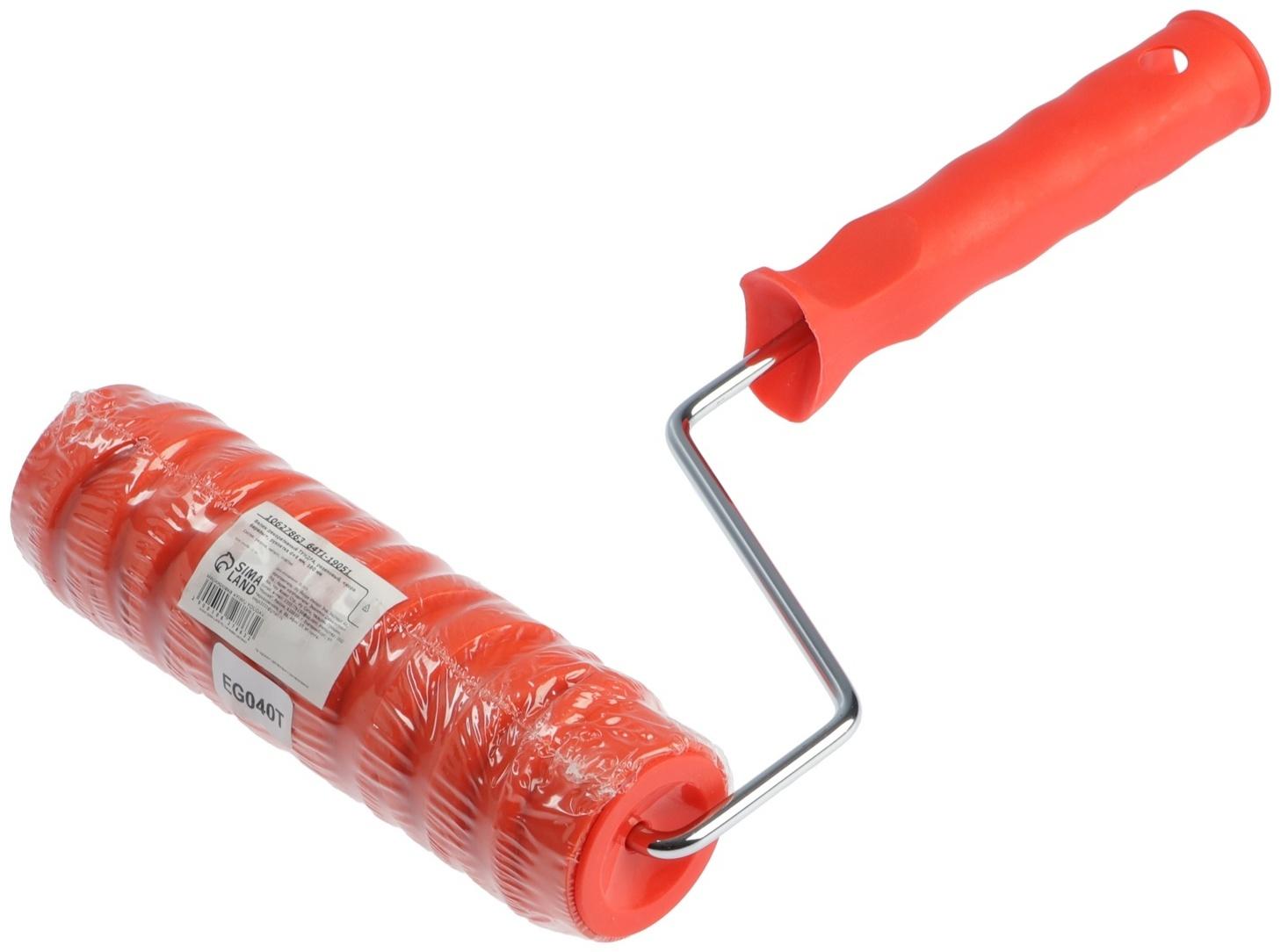 Валик декоративный ТУНДРА, резиновый, «кора березы», рукоятка d=6 мм, 180 мм