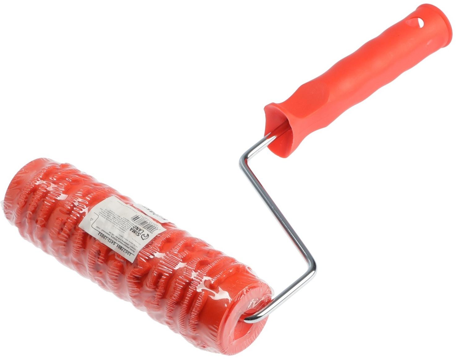 Валик декоративный ТУНДРА, резиновый, «кора сосны», рукоятка d=6 мм, 180 мм