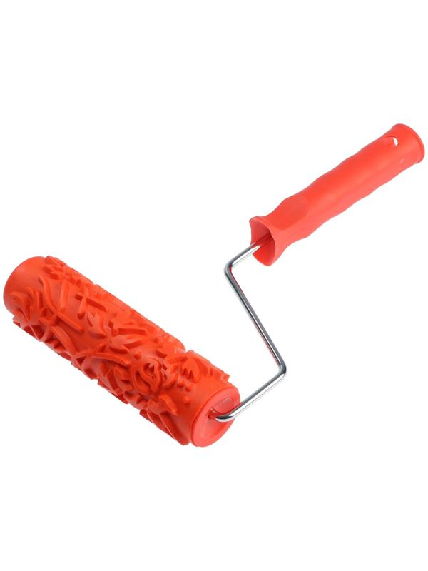 Валик декоративный ТУНДРА, резиновый, «розы», рукоятка d=6 мм, 180 мм