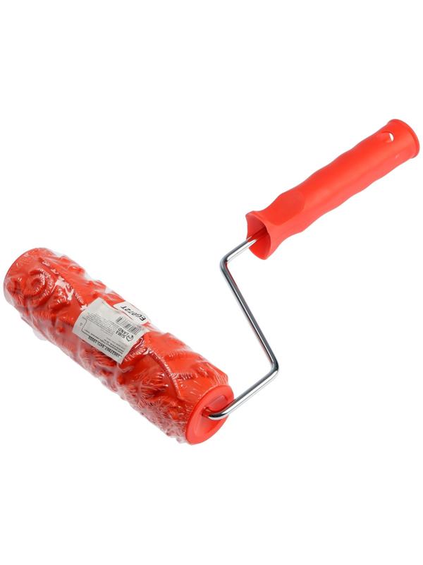 Валик декоративный ТУНДРА, резиновый, «розы», рукоятка d=6 мм, 180 мм