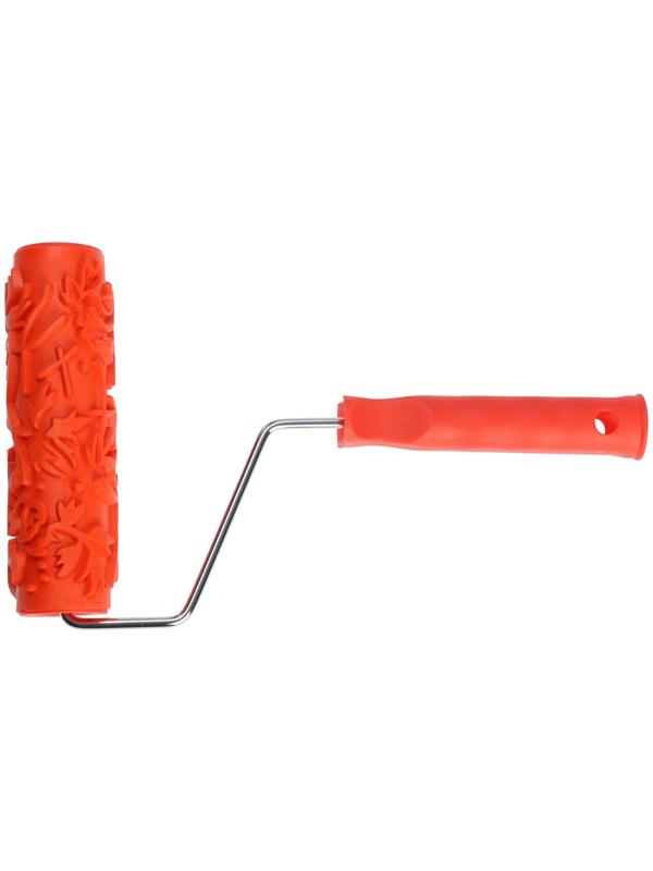 Валик декоративный ТУНДРА, резиновый, «розы», рукоятка d=6 мм, 180 мм