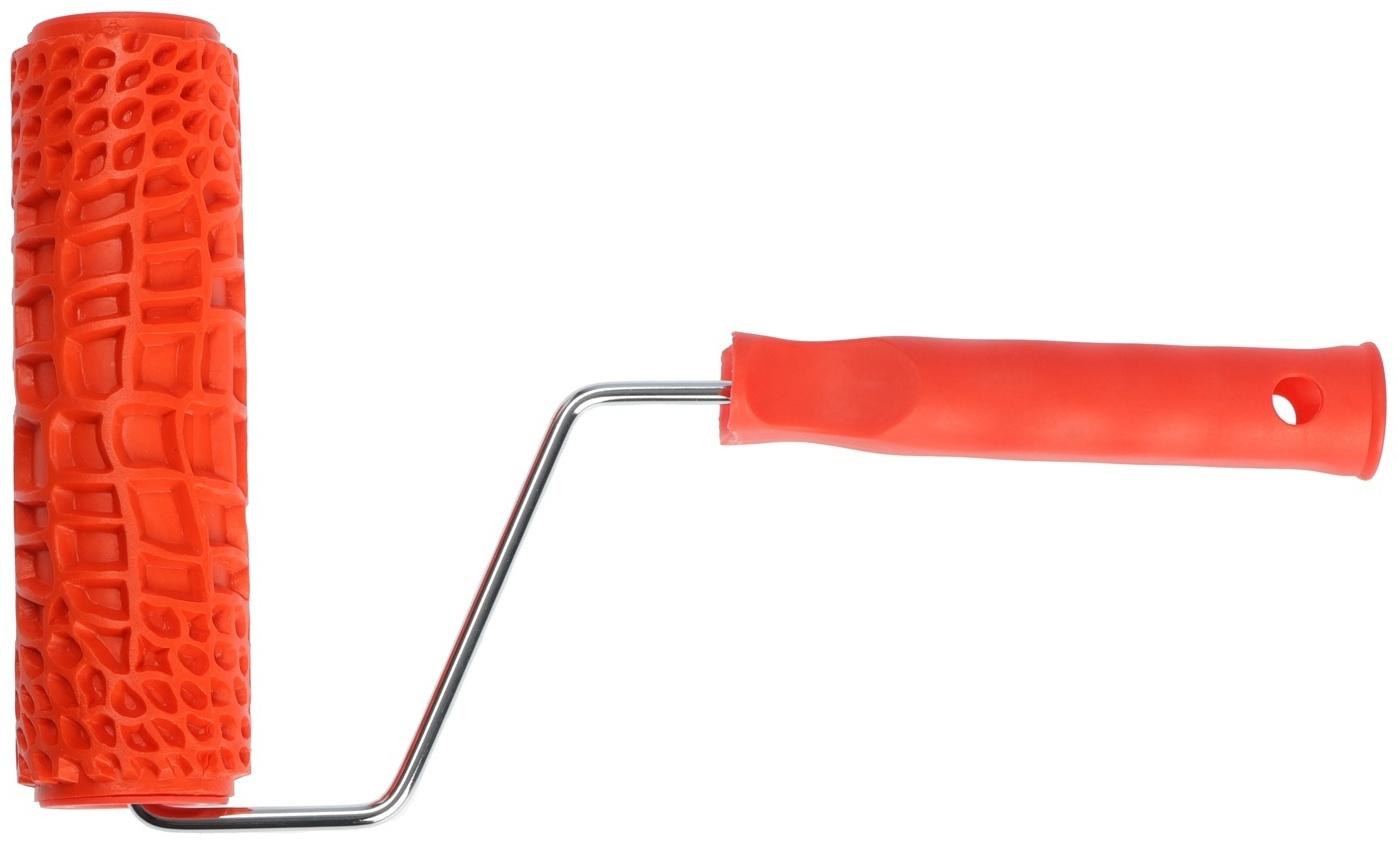 Валик декоративный ТУНДРА, резиновый, «змея», рукоятка d=6 мм, 180 мм