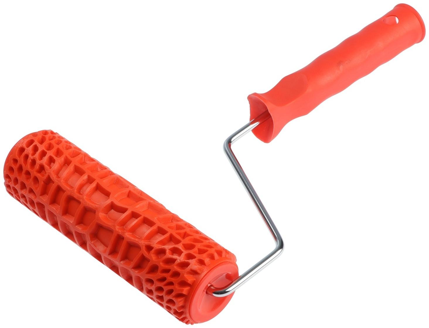 Валик декоративный ТУНДРА, резиновый, «змея», рукоятка d=6 мм, 180 мм