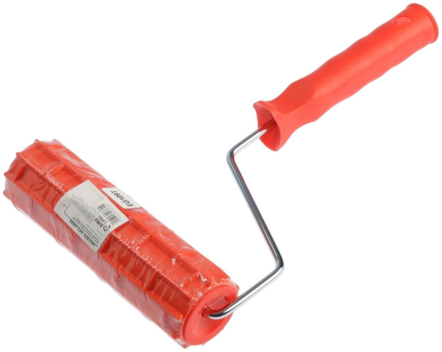 Валик декоративный ТУНДРА, резиновый, «кирпичи», рукоятка d=6 мм, 180 мм