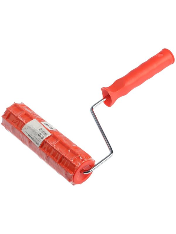 Валик декоративный ТУНДРА, резиновый, «кирпичи», рукоятка d=6 мм, 180 мм