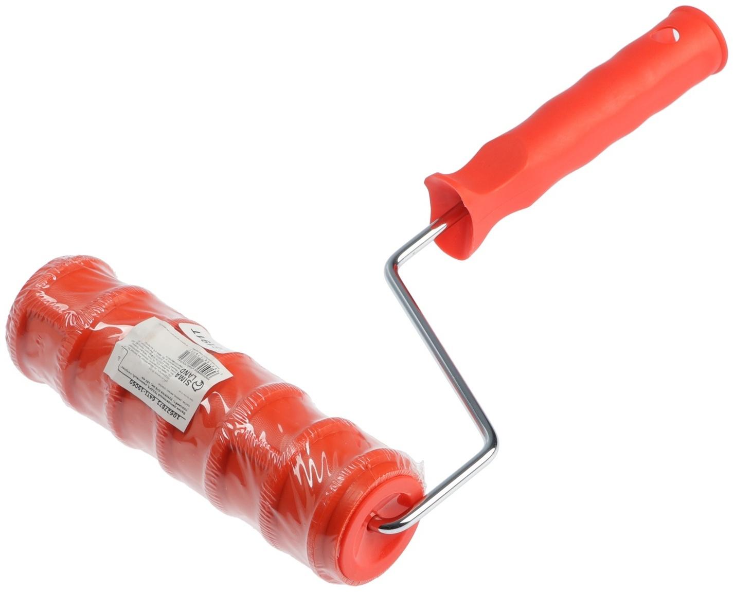 Валик декоративный ТУНДРА, резиновый, «кирпич плоский», рукоятка d=6 мм, 180 мм