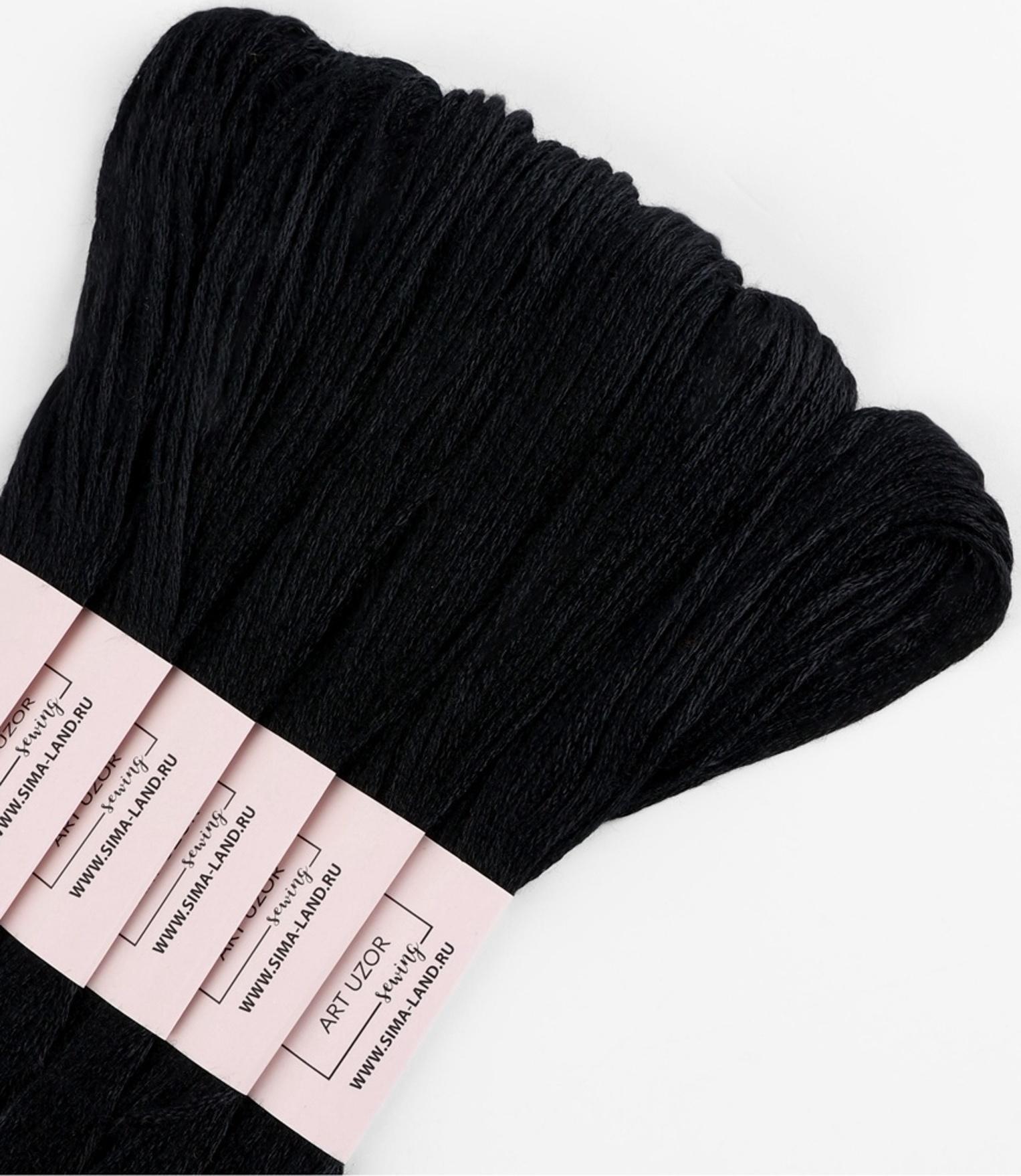 Набор ниток мулине №310, 8±1 м, 6 шт., чёрный