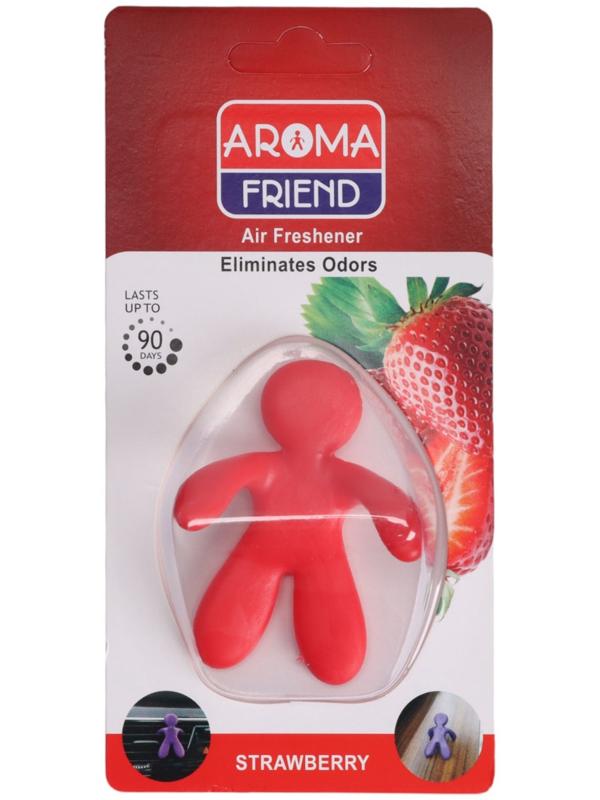 Ароматизатор в воздуховод в автомобиль, человечек, клубника, красный