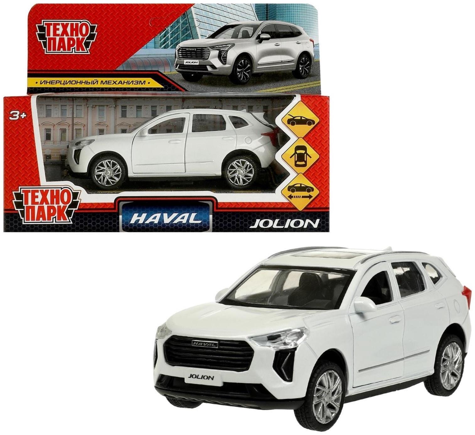 Машинка металлическая Haval jolion, открываются двери, багажник, инерция, 12 см, белый