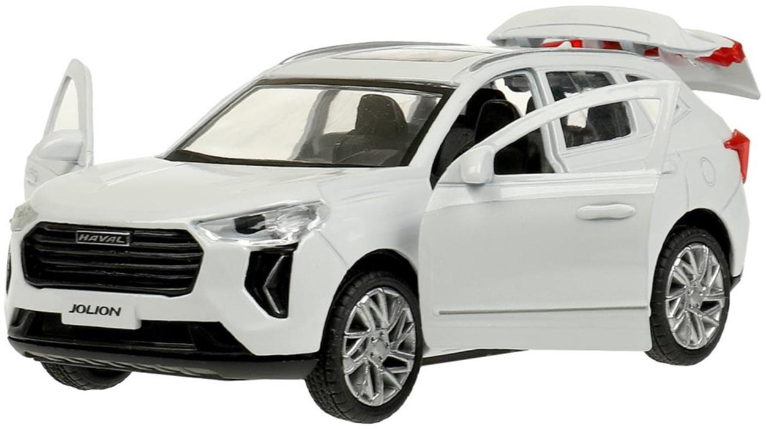 Машинка металлическая Haval jolion, открываются двери, багажник, инерция, 12 см, белый