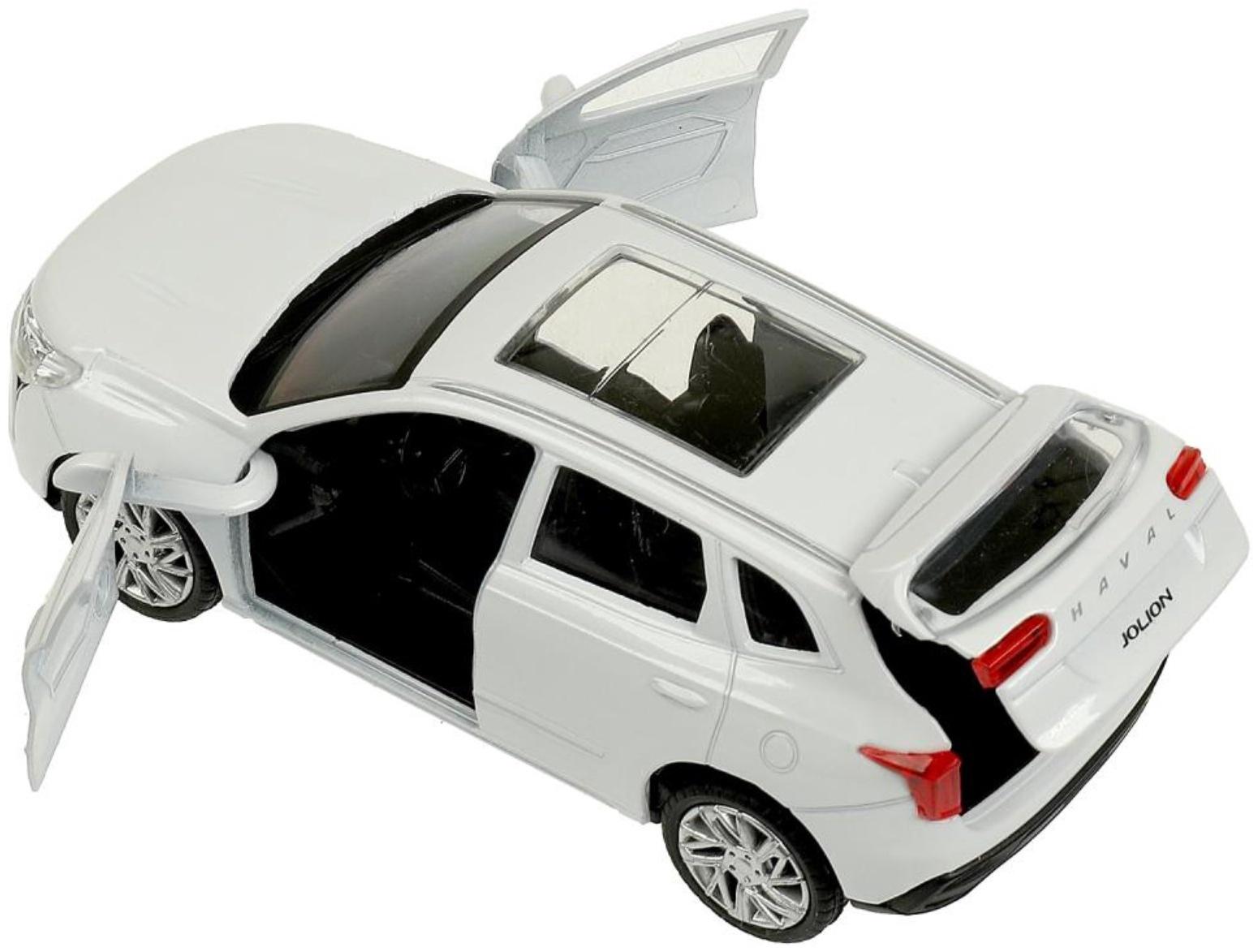 Машинка металлическая Haval jolion, открываются двери, багажник, инерция, 12 см, белый