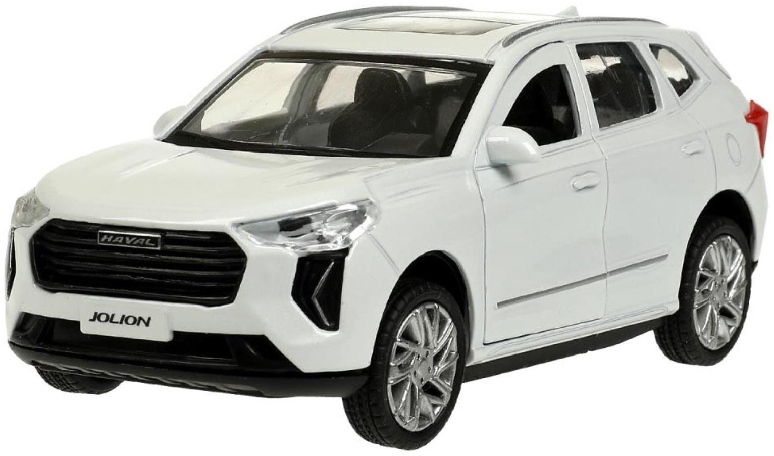 Машинка металлическая Haval jolion, открываются двери, багажник, инерция, 12 см, белый