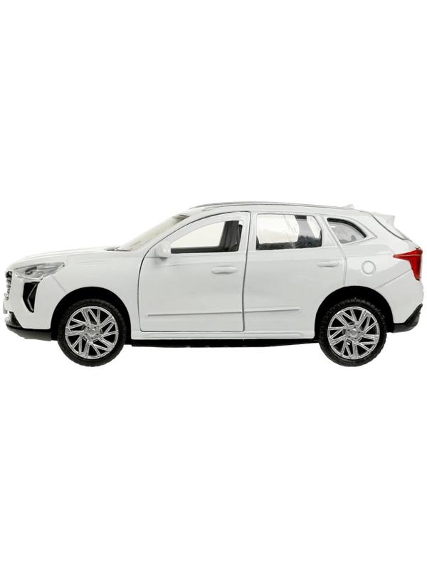 Машинка металлическая Haval jolion, открываются двери, багажник, инерция, 12 см, белый