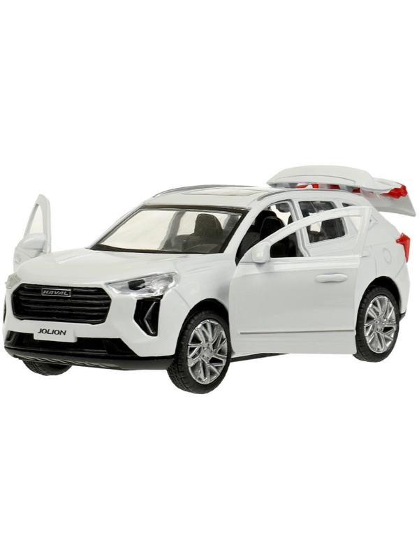 Машинка металлическая Haval jolion, открываются двери, багажник, инерция, 12 см, белый