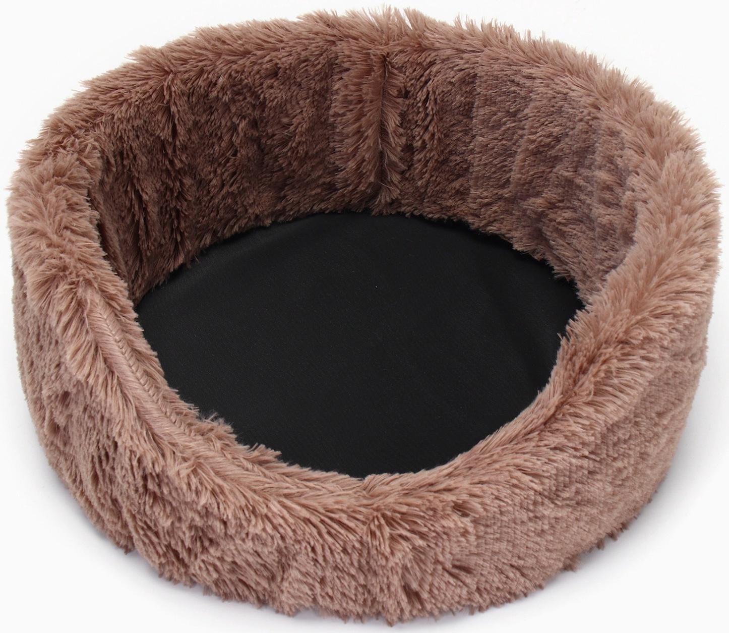 Лежанка для животных,  с подушкой,  мех, сатин, периотек,  40 х 40 х 16 см, микс цветов