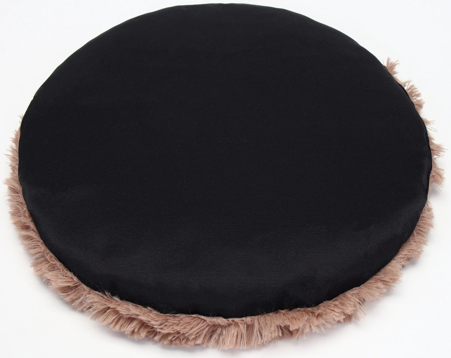 Лежанка для животных,  с подушкой,  мех, сатин, периотек,  40 х 40 х 16 см, микс цветов