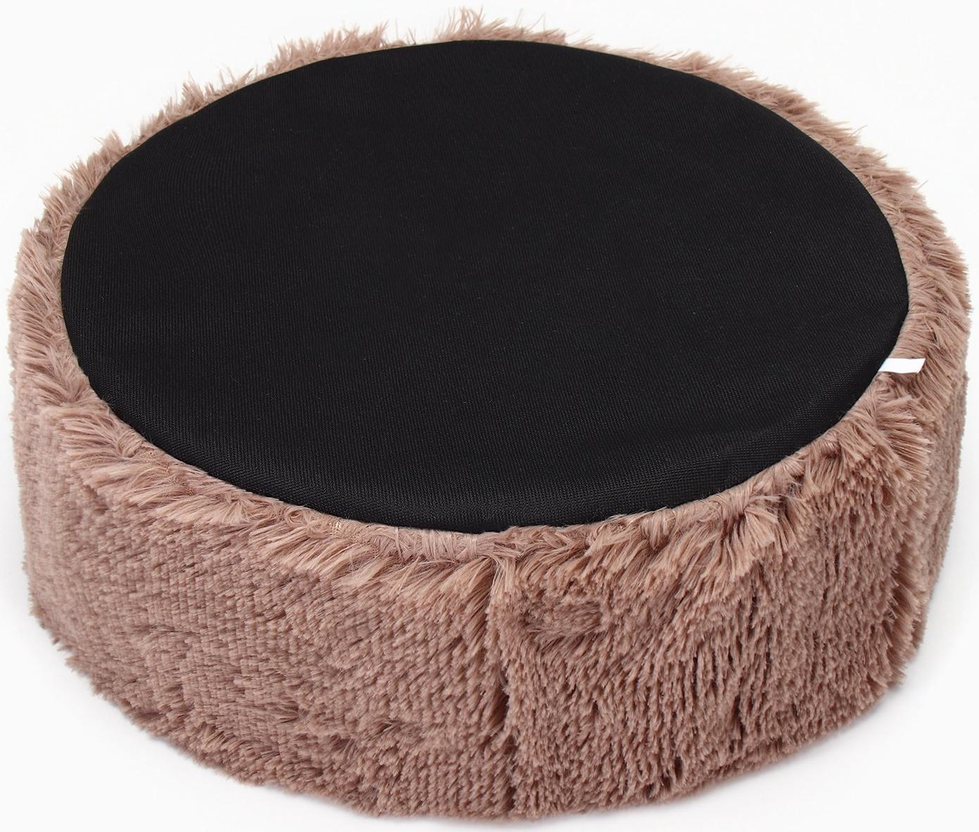 Лежанка для животных,  с подушкой,  мех, сатин, периотек,  40 х 40 х 16 см, микс цветов