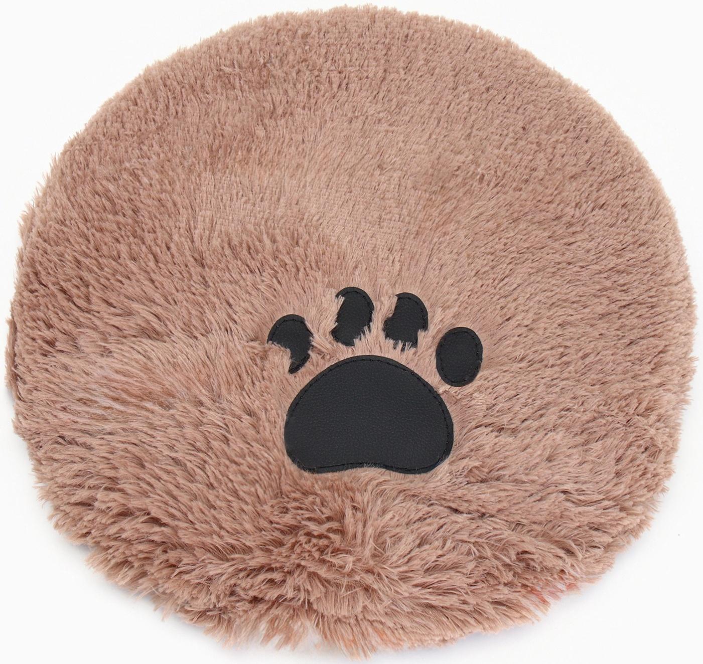 Лежанка для животных,  с подушкой,  мех, сатин, периотек,  40 х 40 х 16 см, микс цветов