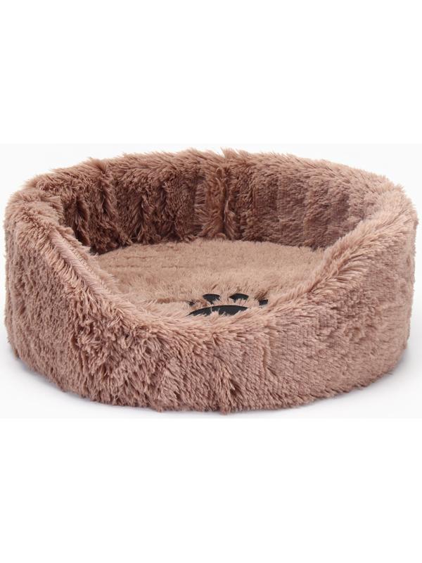 Лежанка для животных,  с подушкой,  мех, сатин, периотек,  40 х 40 х 16 см, микс цветов