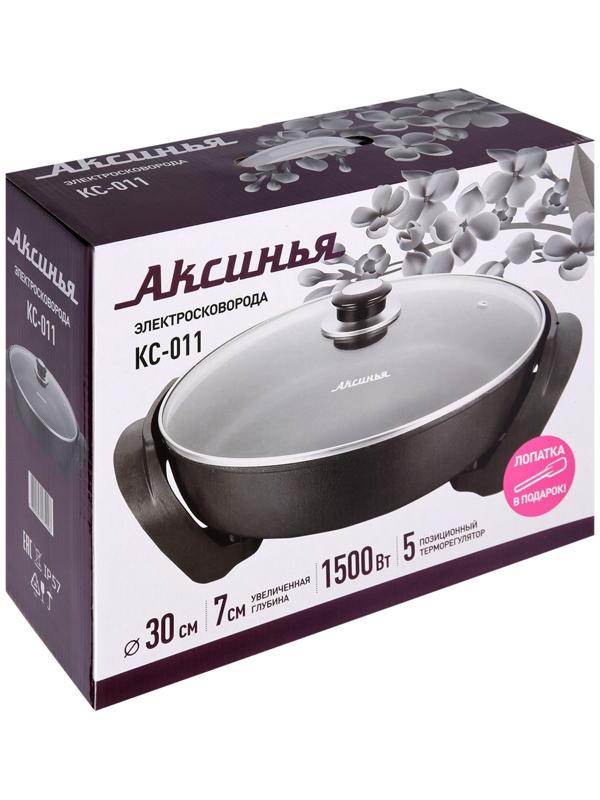 Сковорода электрическая «АКСИНЬЯ» КС-011, 1500 Вт, 30×30 см, глубина 7 см, чёрная