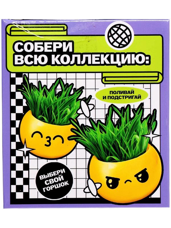 Набор для опытов, для детей «Выращиваем травку», растение в горшочке - эмодзи «Милый»