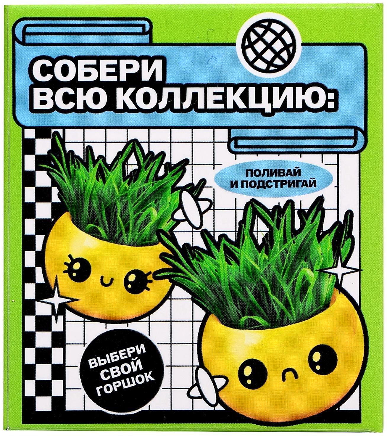Набор для опытов, для детей «Выращиваем травку», растение в горшочке - эмодзи «Крутой»