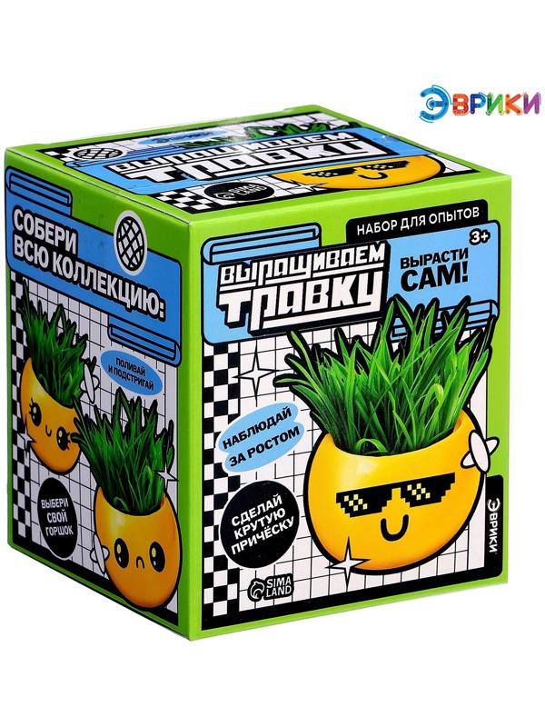 Набор для опытов, для детей «Выращиваем травку», растение в горшочке - эмодзи «Крутой»