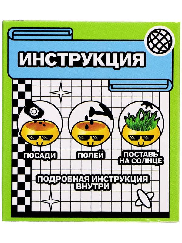 Набор для опытов, для детей «Выращиваем травку», растение в горшочке - эмодзи «Крутой»