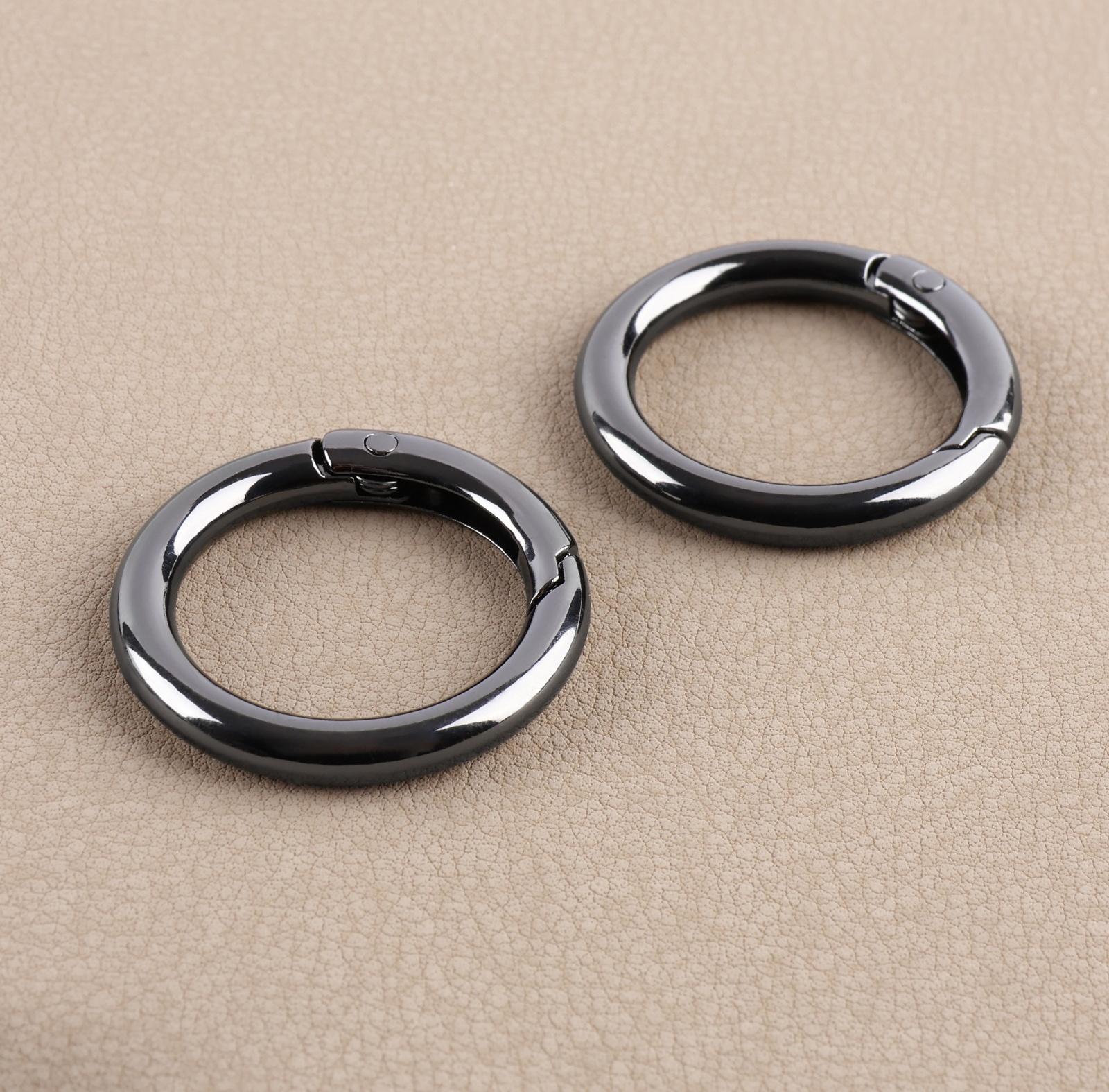 Набор для создания сумки, 4 предмета, кольцо-карабин - 2 шт, цепочка, кнопка магнитная, цвет чёрный никель