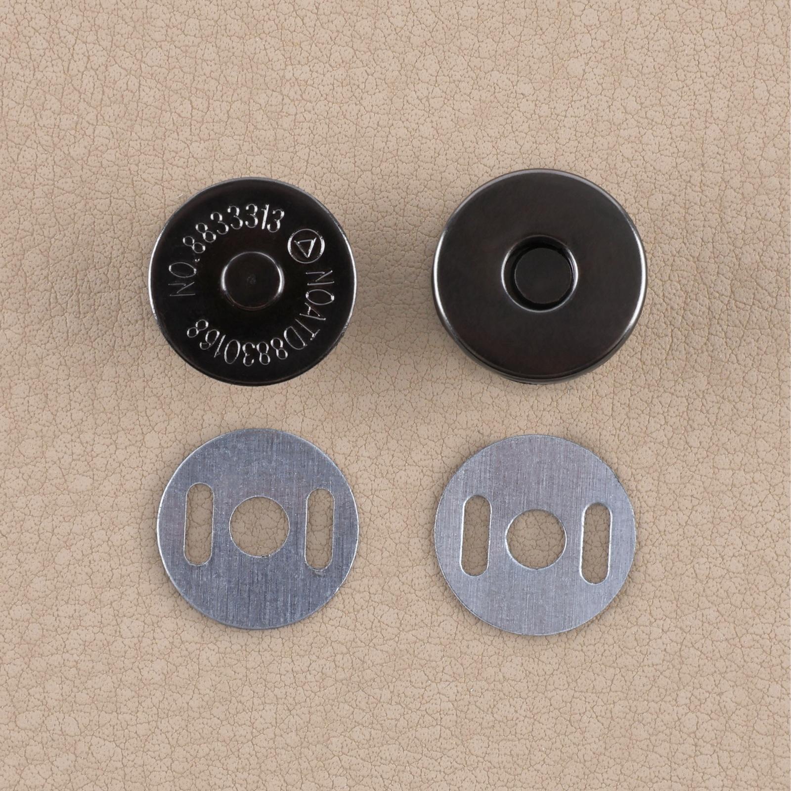 Набор для создания сумки, 4 предмета, кольцо-карабин - 2 шт, цепочка, кнопка магнитная, цвет чёрный никель