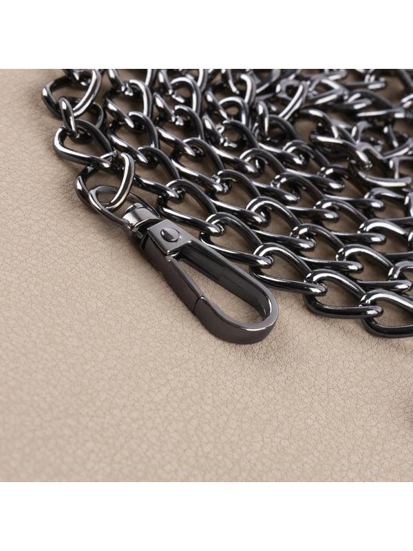 Набор для создания сумки, 4 предмета, кольцо-карабин - 2 шт, цепочка, кнопка магнитная, цвет чёрный никель