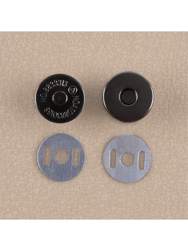 Набор для создания сумки, 4 предмета, кольцо-карабин - 2 шт, цепочка, кнопка магнитная, цвет чёрный никель