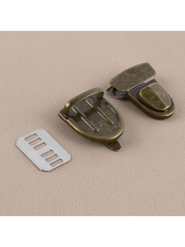 Набор для создания сумки, 4 предмета, кольцо-карабин - 2 шт, цепочка, застёжка, цвет бронзовый