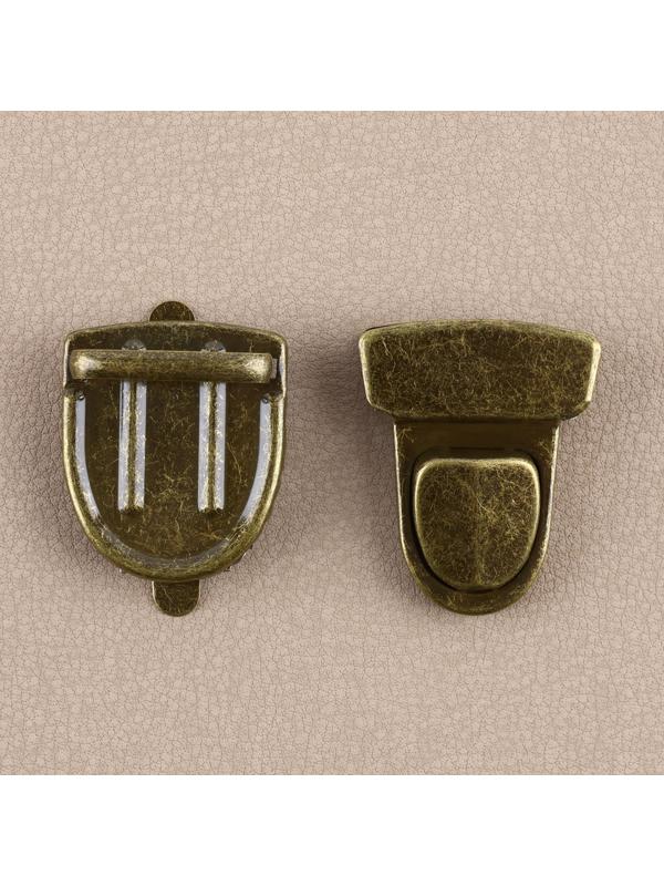 Набор для создания сумки, 4 предмета, кольцо-карабин - 2 шт, цепочка, застёжка, цвет бронзовый