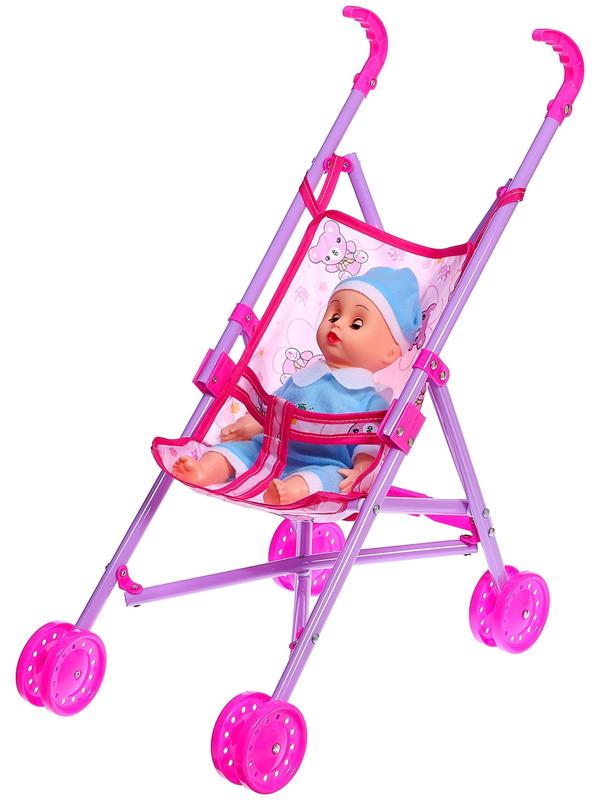 Пупс с коляской, 25 см, МИКС