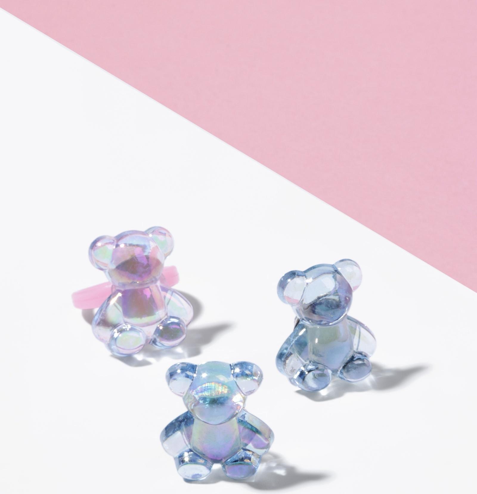 Набор детский «Выбражулька» 2 предмета: клипсы, кольцо, мишка, МИКС