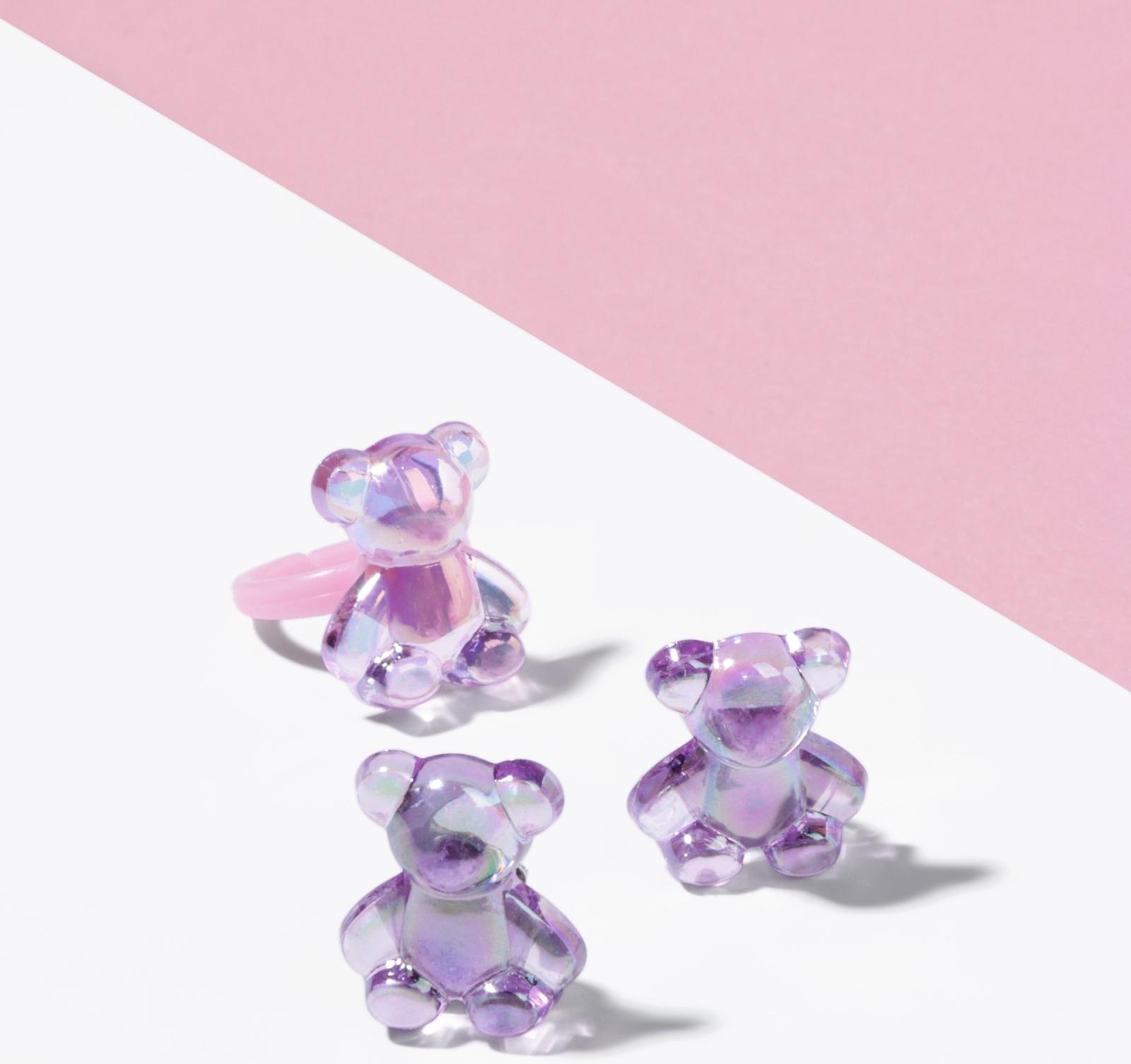 Набор детский «Выбражулька» 2 предмета: клипсы, кольцо, мишка, МИКС