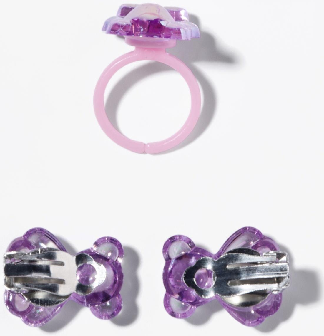 Набор детский «Выбражулька» 2 предмета: клипсы, кольцо, мишка, МИКС