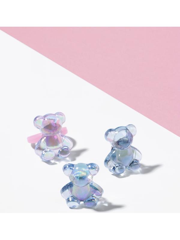 Набор детский «Выбражулька» 2 предмета: клипсы, кольцо, мишка, МИКС