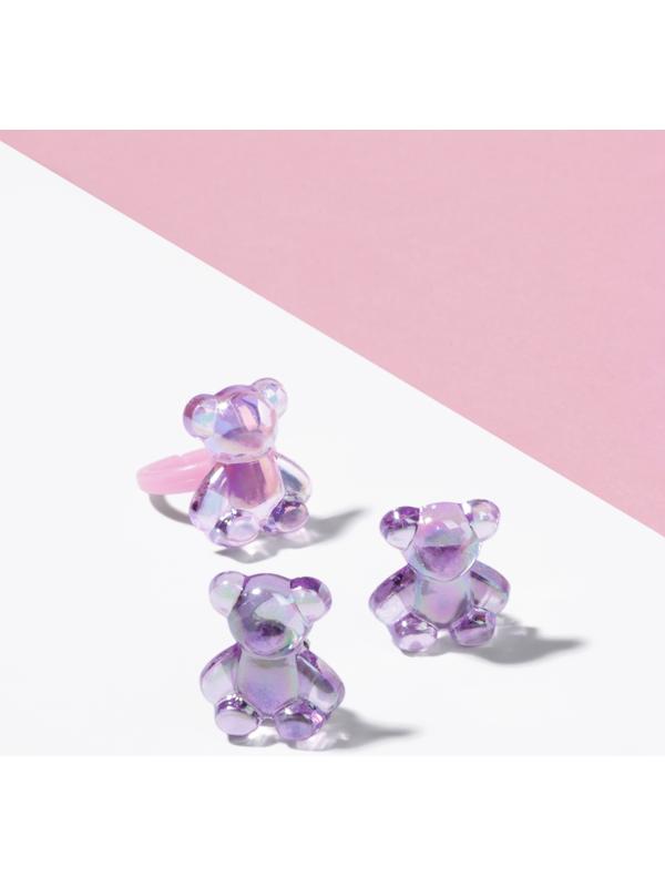 Набор детский «Выбражулька» 2 предмета: клипсы, кольцо, мишка, МИКС