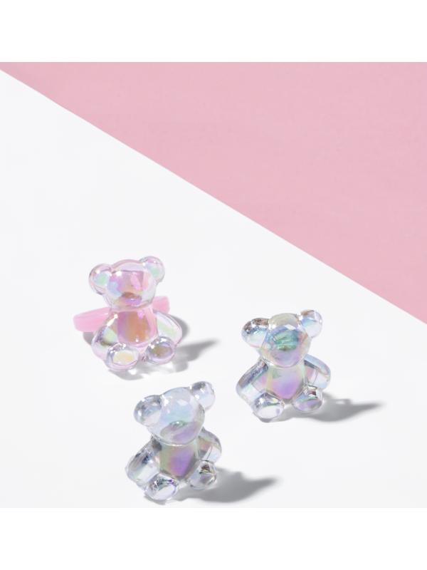 Набор детский «Выбражулька» 2 предмета: клипсы, кольцо, мишка, МИКС