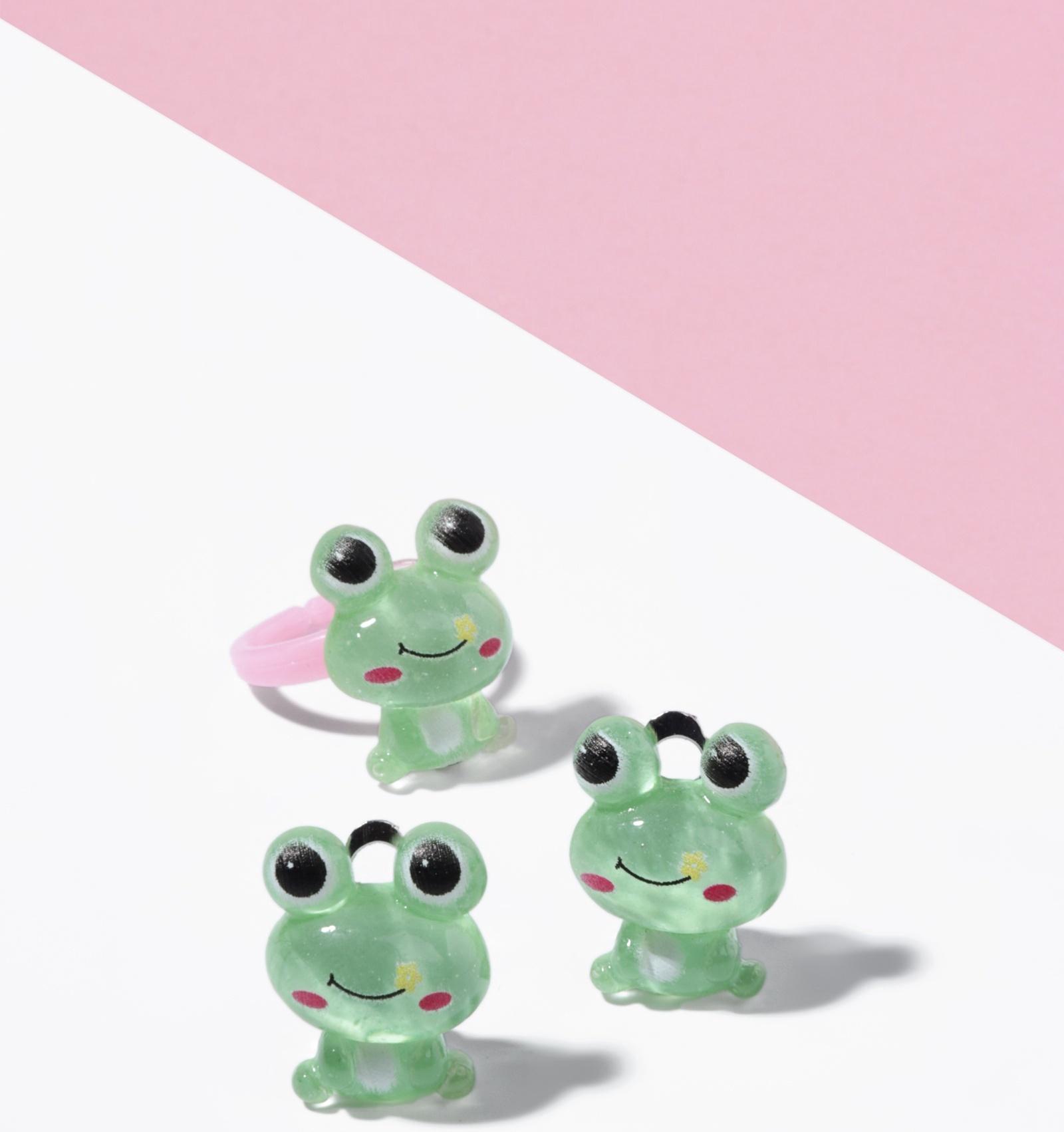 Набор детский «Выбражулька» 2 предмета: клипсы, кольцо, лягушка, зеленый