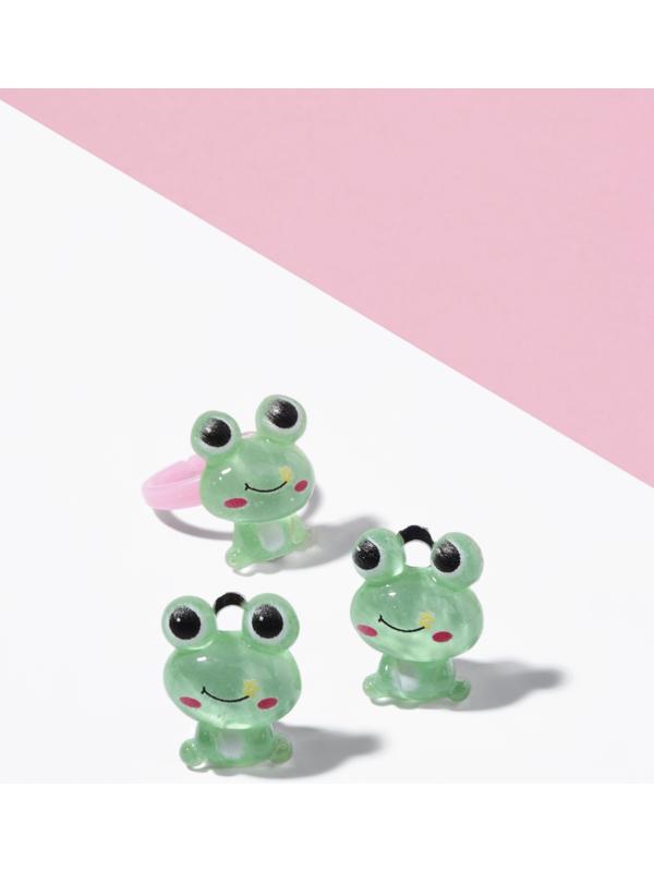 Набор детский «Выбражулька» 2 предмета: клипсы, кольцо, лягушка, зеленый