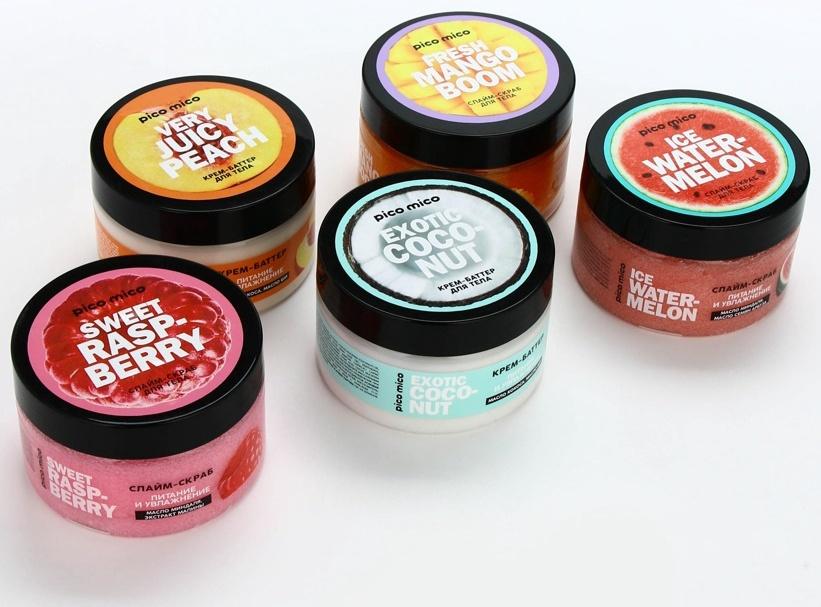 Скраб-слайм для тела Sweet raspberry, питание и увлажнение, с ароматом малины, 250 г, PICO MICO