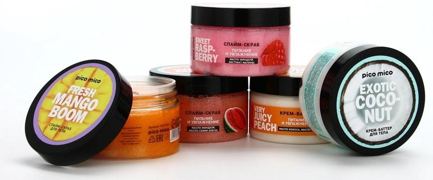 Скраб-слайм для тела Fresh mango boom, питание и увлажнение, с ароматом манго, 250 г, PICO MICO